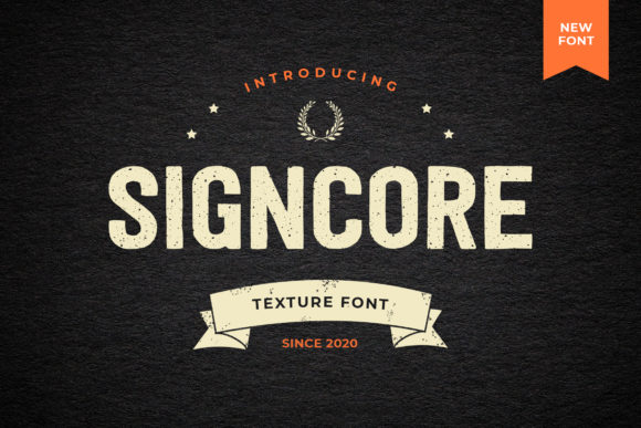 Signcore: A Bold and Vintage Display Font for Web Design